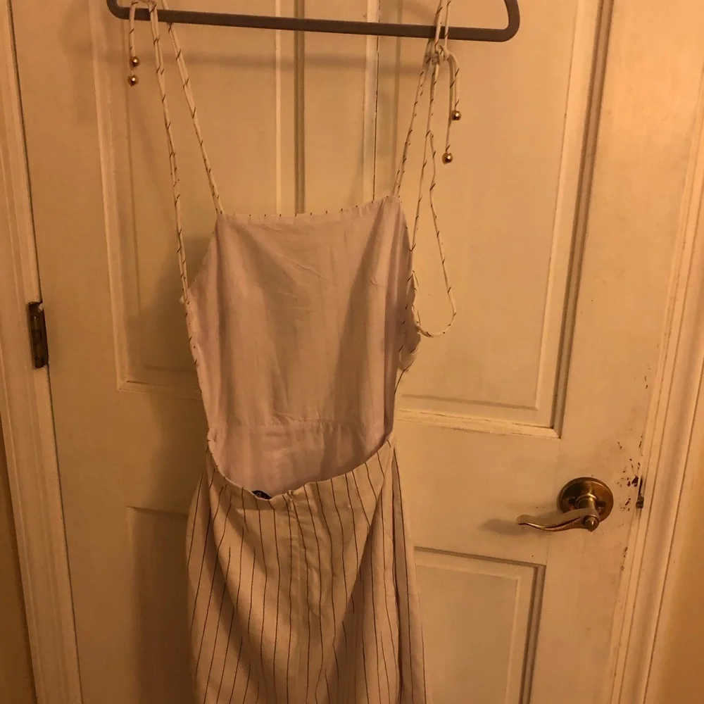 Sabo Skirt Dress Strapless White and Blue Wrap Skirt - Picture 8 of 13